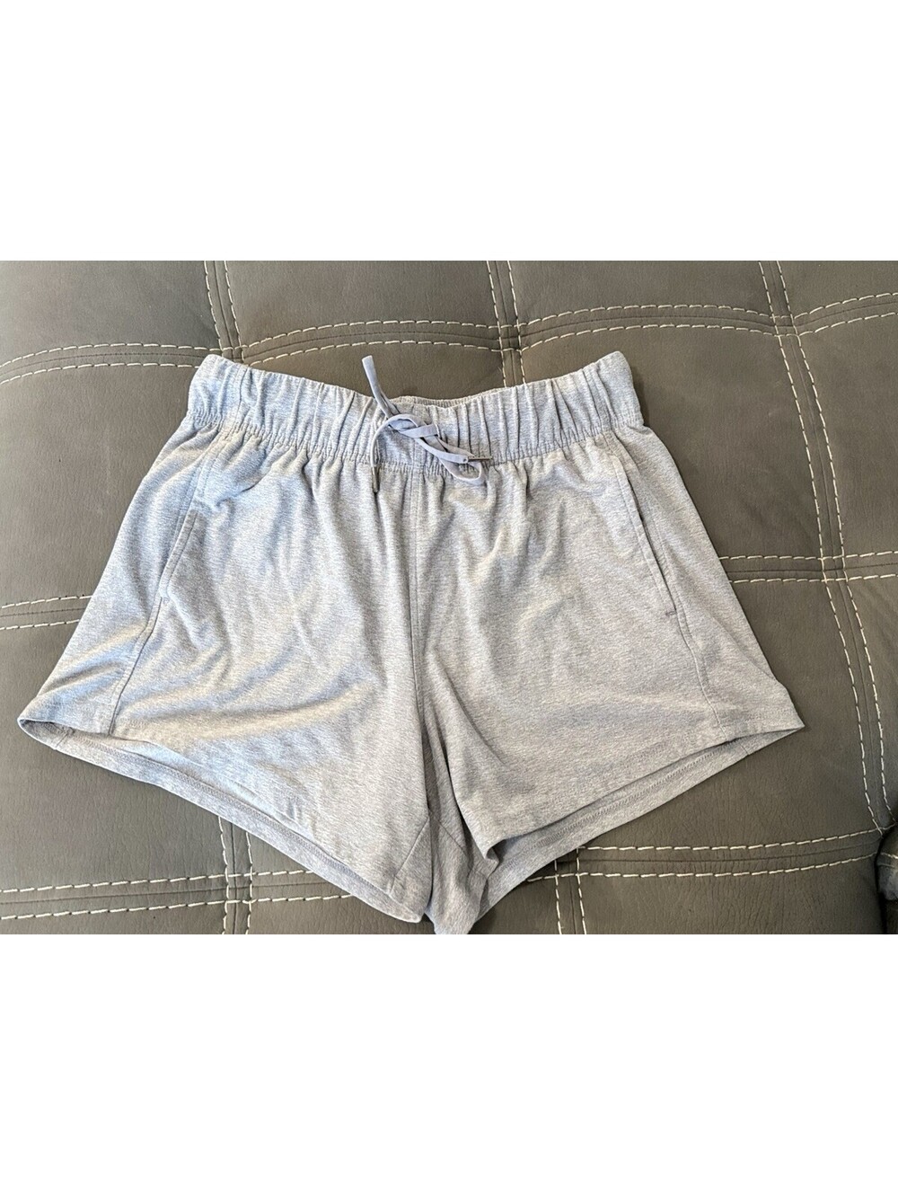 Athletic Works Women’s XS Gray Knit Lounge Athletic Shorts Drawstring Pockets
